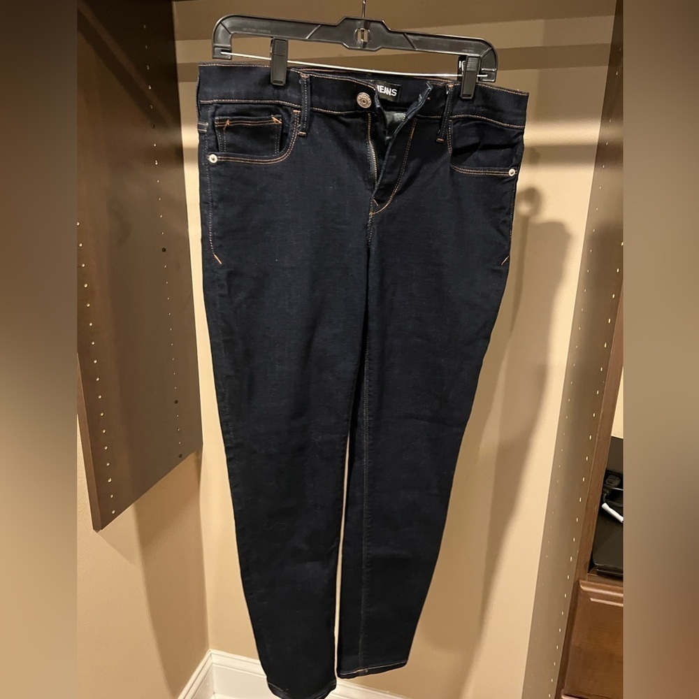 Express Women's Midnight Blue Skinny Jeans/Mid Rise